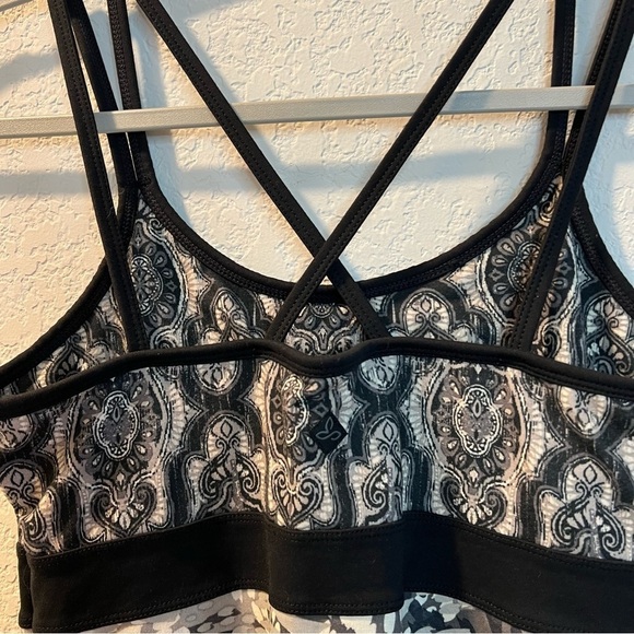 Women’s Prana black patterned athletic bra tank top size size XS - Picture 4 of 6